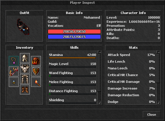 Attribute Points Window