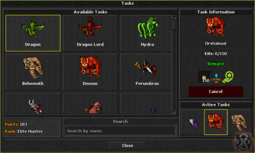 Tasks window